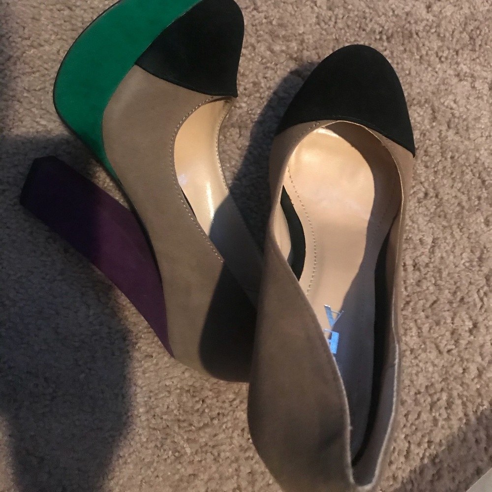 Multi color Block Heel